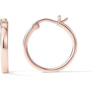Rose Gold Plated Post Lightweight 20mm Hypoallergic Hoops Earrings for Women
